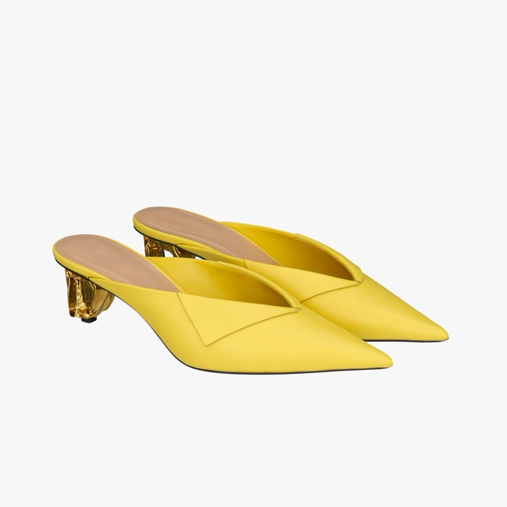 Zara metal heeled mules limited edition
